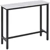 Image de Table De Bar Acier Aspect Marbre Blanc