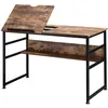 Image de Table à dessin HOMCOM Panneaux de particules 120x60x75cm Brun Rustique