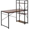 Image de Bureau Informatique Design Industriel 3 Étagères Panneaux Aspect Noyer Métal Noir