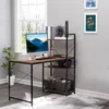 Image de HOMCOM - bureau informatique avec étagères - Panneaux de partiucules classe E1 - 120x64x121cm - Marron Noir