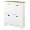 Image de HOMCOM - Armoire à chaussures - MDF - 79x23x90.5cm - Blanc Chêne clair