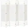 Image de Paravent intérieur 6 panneaux pliables séparateur de pièce bois de peuplier bambou fibres de papier tressée blanc paille