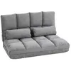 Image de Chauffeuse matelas - HOMCOM - appoint pliant fauteuil convertible dossier réglable 2 coussins - polyester - gris