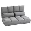 Image de Chauffeuse - matelas d'appoint pliant - fauteuil convertible - inclinaison dossier réglable 14 positions - 2 coussins inclus - polyester aspect suédé gris