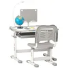 Image de Ensemble chaise et bureau pour enfants - HOMCOM - lampe LED hauteur réglable plateau incliné support de lecture - gris