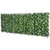 Image de Haie artificielle - Outsunny - feuilles de laurier brise-vue feuillage réaliste PE anti-UV - PE - 3x1m - vert