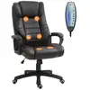 Image de Fauteuil de bureau direction massant grand confort hauteur réglable fonction dossier à bascule revêtement synthétique chocolat