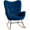 Image de HOMCOM - Fauteuil à bascule - Velours (100% polyester) - 65x70x96cm - Bleu
