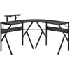 Image de Bureau Gaming D'angle Bracket Casque Porte-gobelet Étagère Métal Noir