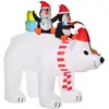 Image de Ours Polaire Gonflable Led De Noël Avec Pingouins
