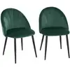 Image de Lot De 2 Chaises Velours Pieds Métal