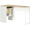 Image de Bureau dangle - HOMCOM - 2 tiroirs bureau en L 3 compartiments ouverts informatique étude - bois - 120x60cm - chêne clair