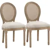 Image de Lot De 2 Chaises Médaillon Louis Xvi Cannage Et Aspect Lin
