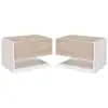 Image de Lot de 2 tables de chevet murales - lot de 2 tables de nuit - tiroir coulissant, étagère, plateau - panneaux particules bicolore aspect chêne clair blanc