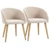 Image de HOMCOM - Ensemble de chaises de salle à manger - Mousse - 55x56x74cm - Beige