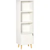 Image de Meuble Colonne Design Scandinave 3 Niches 1 Porte Blanc