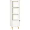 Image de Bibliothèque - HOMCOM - étagère rangement colonne salon salle de bain mobilier - bois - 40x30x130cm - blanc