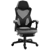 Image de Chaise de bureau - fauteuil gaming - Vinsetto - hauteur réglable dossier roulettes repose-pied - maille - 58x63x112-122H cm - gris