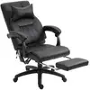 Image de Fauteuil de bureau manager massant hauteur réglable dossier inclinable repose-pied + appui-tête 68 x 79 x 104-112 cm noir