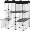 Image de Enclos modulable pour petits animaux PawHut Métal PP 105x70x116cm Noir