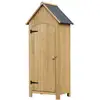 Image de Armoire abri de jardin remise pour outils 3 étagères porte loquet toit pente bitumé dim. 77l x 54l x 179h cm bois sapin pré-huilé