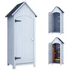 Image de Outsunny - Armoire abri de jardin - Bois de sapin - 775x542x1795cm - Blanc