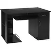 Image de Bureau informatique multimédia multi-rangements avec étagère tiroir tablette clavier mdf 120 x 60 x 74 cm noir