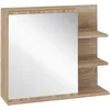 Image de Armoire Miroir De Salle De Bain Avec Étagère Et 3 Étagères Latérales