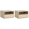 Image de Table de chevet HOMCOM Panneaux de particules 45x35x27.5cm Bois naturel