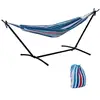 Image de Hamac de jardin avec support en métal époxy hamac sur pied 1 place charge max. 120 kg sac transport multicolore