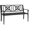 Image de Outsunny - Banc de jardin 2 places - Acier - 128x62.5x81.5cm - Noir