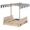 Image de Outsunny - Bac à sable - bois de sapin - 106x106x115cm - Bois naturel