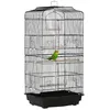 Image de Cage à oiseaux - Pawhut - volière avec mangeoires perchoirs plateau amovible rangement - métal - 465x355x92cm - noir