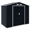 Image de Abri de jardin - Outsunny - métal 277 m² kit fondation porte coulissante aérations - métal - 213x130x185cm - gris foncé
