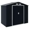 Image de Abri de jardin - remise pour outils - cabanon porte verrouillable - dim. 213l x 130l x 185h cm - tôle d'acier gris