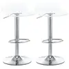 Image de Lot de 2 tabourets de bar design contemporain assise acrylique et piètement métal - pivotant 360° - hauteur réglable avec repose-pieds - transparent
