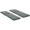 Image de Matelas pour chaise longue - Outsunny - lot de 2 transat bain de soleil sangles attache - tissu - 196x55cm - gris foncé
