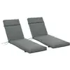 Image de Lot de 2 matelas pour bain de soleil transat - cordons et scratchs d'attache - dim. 196l x 55l cm ép. 8 cm - polyester déperlant gris
