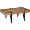 Image de Table Basse Style Industriel Métal Noir Aspect Ancien Bastaing Bois