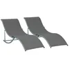 Image de Outsunny - Bain de soleil - Aluminium - 165x61x63cm - Gris foncé