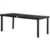 Image de Table de jardin rectangulaire pour 8 personnes en aluminium plateau pe à lattes aspect bois dim. 190l x 90l x 74h cm noir