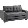 Image de Canapé convertible - HOMCOM - droit 2 places dossier capitonné mobilier salon - tissu - 1475x75x85cm - gris