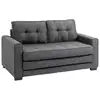 Image de Canapé convertible 2 places design contemporain assise dossier capitonnés polyester aspect lin gris