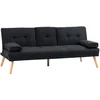 Image de Canapé Convertible 3 Places Design Scandinave Tissu Anthracite