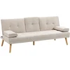 Image de Canapé Convertible 3 Places Design Scandinave Inclinaison Dossier Réglable 3 Niveaux