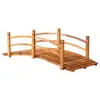 Image de Pont de jardin - pont de bassin - passerelle en bois avec balustrade - dim. 185l x 72l x 58h cm - bois de sapin pré-huilé