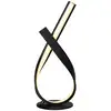Image de Lampe à poser design contemporain - lampe de table design spirale - dim. 21l x 15l x 43h cm - alu. Noir led blanc chaud