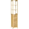 Image de Meuble Colonne Salle De Bain Bambou Mdf Aspect Bois Clair
