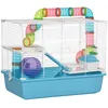 Image de Cage pour hamsters - PawHut - rat rongeur 3 niveaux tunnel biberon eau roue maisonnette - plastique - 59x36x47cm