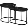 Image de Lot De 2 Tables Basses Gigognes Aspect Marbre